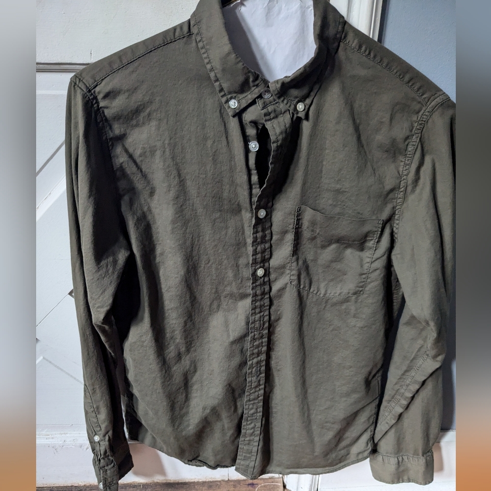 Olive Green Banana Republic Untucked Slim Size S